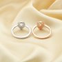 Pear Prong Ring Settings,925 Sterling Silver Rose Gold Plated Ring,Halo Pave CZ Stone Bezel Ring,DIY Ring Bezel For Gemstone 1294624