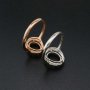 1Pcs Oval Prong Ring Settings Blank Adjustable Halo Pave CS Stone Rose Gold Plated Solid 925 Sterling Silver DIY Bezel for Gemstone 1224046