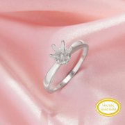 Solitaire Round Stone Prong Claw Bezel Ring Settings,Solid 14K 18K Gold Ring,Minimalist Ring,Simple Ring,DIY Ring Supplies For Gemstone 1295084