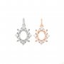 1Pcs Oval Prong Pendant Settings Snow Flake Rose Gold Plated Solid 925 Sterling Silver Filigree Gemstone Charm Bezel Tray DIY Supplies 1421132