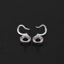 1Pair 5-8MM Round Prong Bezel Rose Gold Plated Solid 925 Sterling Silver Hook Earrings Blank Settings for Gemstone Moissanite 1706041