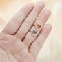 Halo Heart Prong Ring Settings,Flower Solid 925 Sterling Silver Rose Gold Plated Ring,Vintage Styles Ring,DIY Ring Bezel For Gemstone 1294663