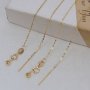0.9MM Solid 18K Yellow Gold Necklace,Au750 Necklace,18K Gold Adjustable Necklace,Fit For 1MM Beads Chain Necklaace 18'' 1315025