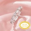 Birthstone Full Band Keepsake Breast Milk Resin Rectangle Bezel Ring Settings,Solid 14K 18K Gold Ring,DIY Ring Supplies 1294933