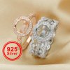 8MM Halo Round Prong Ring Settings,Stackable Solid 925 Sterling Silver Rose Gold Plated Ring,Art Decor Stacker Ring Band,DIY Wedding Ring Supplies 1294525