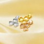 4MM Keepsake Breast Milk ResinLucky Three Leaf Clover Heart Bezel Pendant Settings,Solid 925 Sterling Silver Rose Gold Plated Charm 1431323