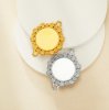 Keepsake Breastmilk Stainless Steel Round Bezel Pendant With Two Loops,Flower Art Deco Round Pendant Charm,Silver Gold Pendant,DIY Pendant Supplies 1411442