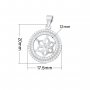 12MM Round Pin Pendant Settings for Half Drilled Pearl Bead,Solid 925 Sterling Silver Pendant Charm,Dainty Pave CZ Stone Round Pendant Charm,DIY Pendant Blank Supplies 1411454