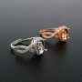 1Pcs 7x9MM Oval Halo Free Form Shank Rose Gold Plated Solid 925 Sterling Silver Adjustable Prong Ring Settings Blank for Gemstone 1224032