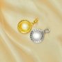 10MM Keepsake Breast Milk Resin Round Bezel Pendant Settings,Solid 925 Sterling Silver Gold Plated Pin Settings for Half Drilled Beads Pearl,DIY Pendant Supplies 1411452