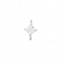 Princess Cut Square White CZ Stone Stainless Steel Charm,Square Pendant Charm With Two Loops,Minimalist Gold Plated Pendant Charm 1431462