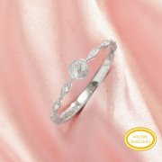 Ball Round Pin Ring Settings For Half Drilled Pearl Bead,Solid 14K 18K Gold Ring For Half Drilled Beads,Art Deco Ring,DIY Ring Supplies 1295083