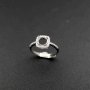 1Pcs 6-8MM Luxury Round Gems Cz Stone Prong Setting Solid 925 Sterling Silver Bezel Tray DIY Adjustable Ring 1214025