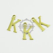10pcs 15x10mm vintage kawaii metal alphabet letter K raw brass pendant charm packs assortment 1800071