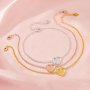 Keepsake Breast Milk Resin Heart Bezel Bracelet Settings,Solid 14K 18K Gold Bracelet,Minimalist Bracelet,DIY Bracelet Supplies 7''+2'' 1900331