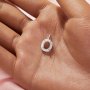 Halo Oval Prong Pendant Settings,Solid 14K 18K Gold Pendant Charm,Moissanite Art Deco Pendant Charm,DIY Pendant Bezel For Gemstone 1421246