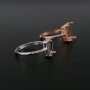 1Pcs Mulitiple Size Rose Gold Plated Solid 925 Sterling Silver Rectangle Millgraine Frame DIY Adjustable Ring Settings for Gemstone 1294170