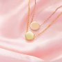 8MM Keepsake Breast Milk Round Bezel Pendant Settings,Solid Back Solid 14K 18K Gold Necklace,DIY Jewelry With Necklace Chain 16''+2'' 1411466