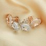 1Pair Multiple Sizes Oval Solid 925 Sterling Silver Rose Gold Tone DIY Prong Studs Earrings Settings Bezel With Cubic Zirconia 1706025