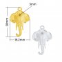 3MM Keepsake Breast Milk Resin Round Bezel Pendant Settings,Yellow Gold Plated Stainless Steel Elephant Pendant Charm,DIY Pendant Blank 1411430