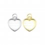 12MM Heart Bezel Settings for Breast Milk Resin Solid Back Gold Plated 925 Sterling Silver Pendant DIY Supplies 1431088