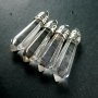 4pcs 8x34mm faceted pillar crystal quartz stick stone pendant charm DIY jewelry findings supplies with silver bail 1820195