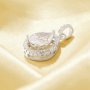 Elegant Halo Pear Simulated Diamond Pendant With 6x8MM Pear Cubic Zirconia,Solid 925 Sterling Silver Pendant Charm 6130054
