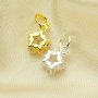 6MM CZ Stone Star Charm,Solid 925 Sterling Silver Gold Plated Pendant Charm,DIY Pendant Charm Supplies 1431192