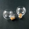 5pcs 24.5mm transparent ball glass bottle with 7mm open mouth cork bail perfume vial pendant wish charm DIY supplies 1810008