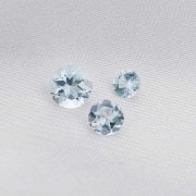 Nature Faceted Round Aquamarine Gemstone,March Birthstone,Light Blue Gemstone,DIY Jewelry Supplies