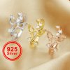 4x6MM Pear Prong Ring Settings,Two Stones Tree Branch Leaf Solid 925 Sterling Silver Rose Gold Plated Ring,Adjustable Ring,DIY Ring Supplies 1294595
