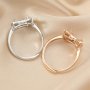 6x8MM Halo Oval Cat Prong Ring Settings Solid 925 Sterling Silver Rose Gold Plated Ring Bezel DIY Supplies 1224117