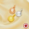 8MM Keepsake Breast Milk Resin Round Bezel Pendant Settings,Solid 925 Sterling Silver Rose Gold Plated Pendant Charm,Simple Pendant,DIY Pendant Supplies 1411469