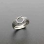 1Pcs 8MM Round Vintage Style Antiqued Silver Gems Cabochon Stone Prong Bezel Solid 925 Sterling Silver Adjustable Ring Settings 1213044