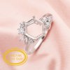 Hexagon Prong Ring Settings,Solid 14K 18K Gold Moissanite Ring,Art Deco Ring,DIY Ring Bezel For Gemstone Supplies 1294632