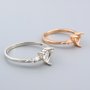 6MM Heart Prong Ring Settings Solid 925 Sterling Silver Rose Gold Plated Set Size DIY Ring Bezel for Gemstone Supplies 1294234