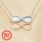 Keepsake Breast Milk Resin Infinity Pendant Settings,Double 8x10MM Pear Bezels Solid 925 Sterling Silver Necklace,DIY Jewelry Necklace Chain 16''+2'' 1431163