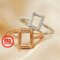 1Pcs Mulitiple Size Rose Gold Plated Solid 925 Sterling Silver Rectangle Millgraine Frame DIY Adjustable Ring Settings for Gemstone 1294170