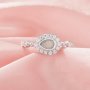 4x6MM Keepsake Breast Milk Resin Pear Bezel Ring Settings,Solid 14K 18K Gold Ring,Moissanite Art Deco Solid Back Ring,DIY Ring Supplies 1295039