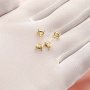 6MM Round Simple Prongs Studs Earrings Settings,Screwe Off Double Sides Bezels.Solid 14K Gold Earrings,DIY Earrings Supplies 1705075