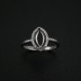 5x10MM Halo Marquise Prong Ring Settings Solid 925 Silver Rose Gold Plated DIY Adjustable Ring Bezel for Gemstone Supplies 1294235