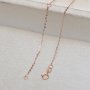 0.9MM Solid 18K Rose Gold Necklace,Au750 Necklace,18K Gold Cable Necklace,DIY Necklace Chain Supplies 16''+2'' 1329006