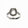 1Pcs Multiple Sizes Oval Rose Gold Silver Cabochon Prong Bezel Solid 925 Sterling Silver Adjustable Ring Settings 1224010