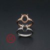 1Pcs Oval Prong Ring Settings Blank Adjustable Simple Rose Gold Plated Solid 925 Sterling Silver DIY Bezel for Gemstone 1224044