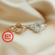 6x8MM Oval Prong Ring Settings Solid 925 Silver Rose Gold Plated Vintage Style DIY Adjustable Ring Bezel for Gemstone Supplies 1224090
