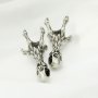 5Pcs 15MM Round Beads Holder Antiqued Silver Brass Skull Pendant Settings DIY Jewelry Supplies 1431126