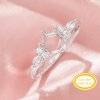 Halo Hexagon Prong Ring Settings,Vintage Styles Solid 14K 18K Gold Moissanite Ring,Dainty Art Deco Ring,DIY Ring Supplies 1294976