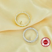 Keepsake Breast Milk Resin Ball Round Pin Pendant Settings for 7-9MM Half Drilled Pearl Bead,Solid 925 Sterling Silver Gold Plated Pendant Charm,DIY Pendant Supplies 1431500