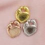 9MM Heart Bezel Settings Mother Baby Love for Breast Milk Resin Solid Back 14K Gold DIY Pendant Bezel Supplies 1431096-1