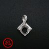 1Pcs 6-8MM Round Prong Pendant Settings Solid 925 Sterling Silver Gesmtone Charm Bezel Tray DIY Supplies 1411256